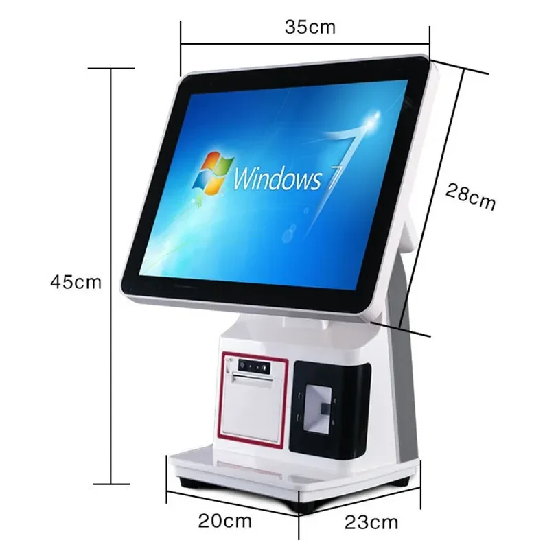 Кассовый терминал с сенсорным экраном 15,1 дюйма, Window10, все в одном, кассовый аппарат, кассовый аппарат для ресторана с принтером scanne