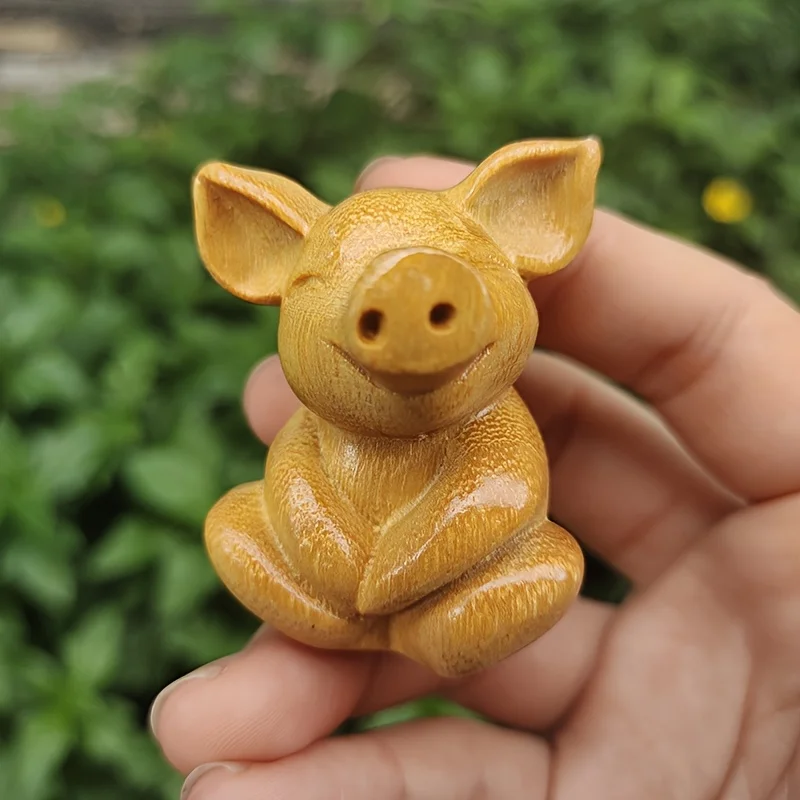 Holiday Gifts, Wooden Happy Piglet Carvings, Handmade Artwork, Christmas Decorations, New Year Table Ornaments, Thanksgiving Collectibles, Valentine's Day Gifts, Study Room Decorations, Home Fun Ornaments, Farm Style Decorations, Joy