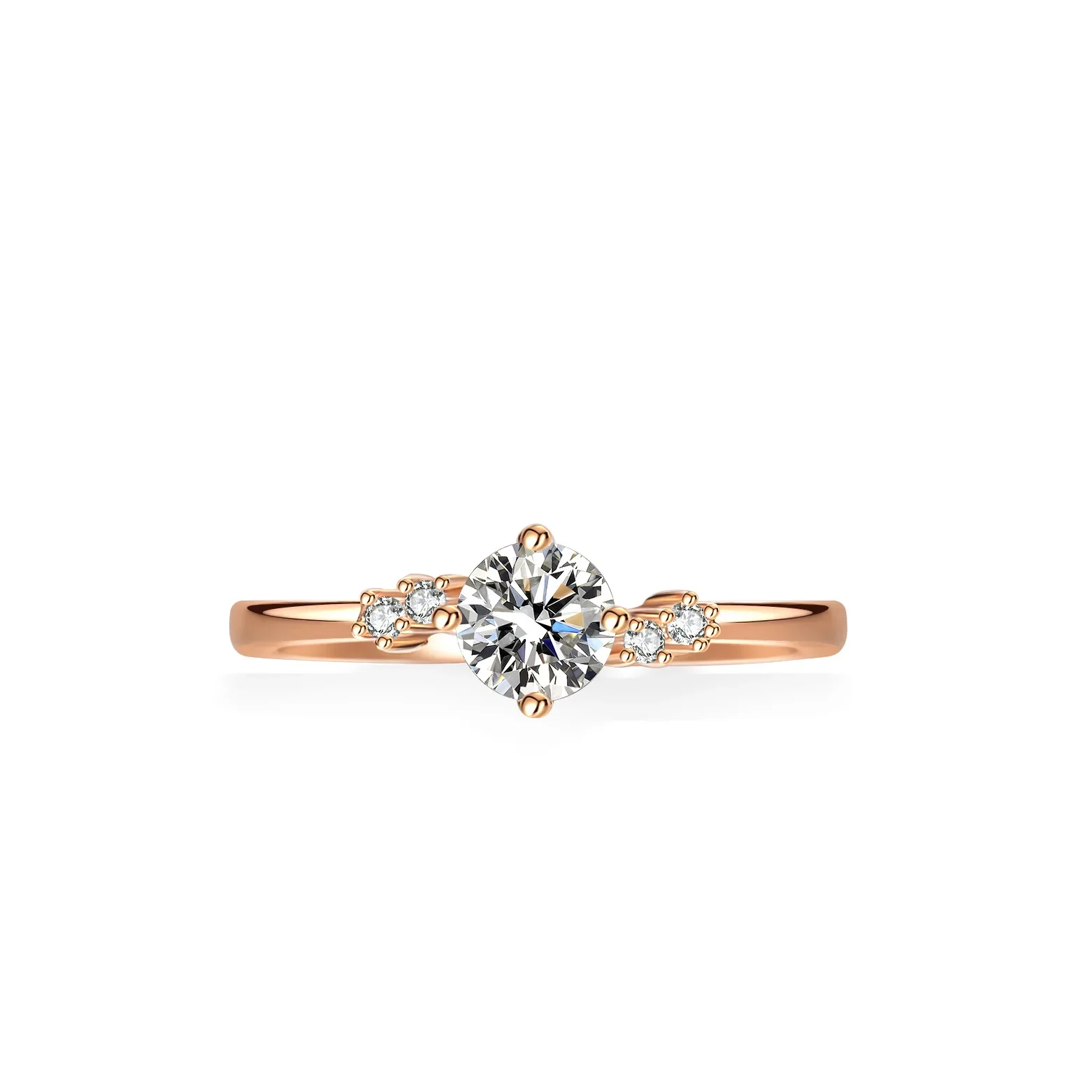 Lumira 18K Champagne Gold Moissanite Ring 50-Point Princess Crown Ring for Women Wedding Charm Fine Jewelry Gift