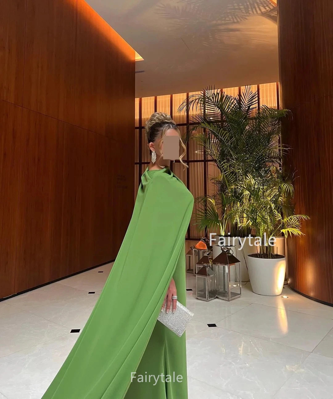 Green Evening Dresses Elegant Prom Dress Cap Straps Strapless Wedding Party Dress Saudi Arabia Formal Dresses 2024 Customized