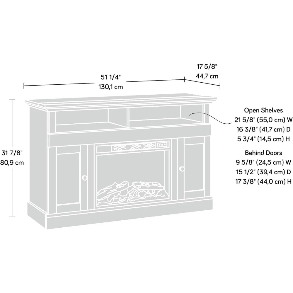 เตาผิงสื่อสะพาน cannery สำหรับ TVS ถึง60 ", ทับหลังไม้โอ๊คเสร็จสิ้น