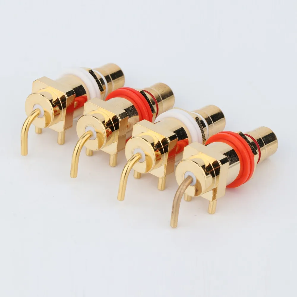 RS3002 HiFi Audio Gold-plated High Performance RCA Terminal Female Socket Solder Type RCA Jack Adapter