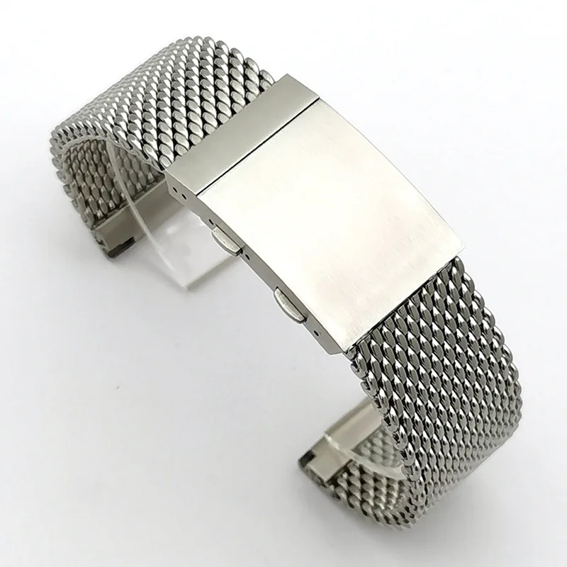 22mm Milanese Stainless Steel Mesh Watchband for IWC Omega Seiko Samsung Watch High-end Metal Watch Bracelet Folding Clasp