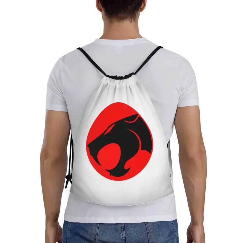 Personalizado dos desenhos animados anime Thundercats cordão mochila mulheres homens esporte ginásio mochila saco de compras portátil