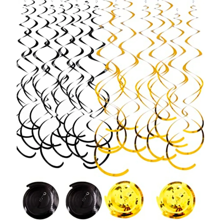 

30Pc Party Party Swirl Decorations Foil Swirl Hanging Decoration Plastic Streamer for Ceiling 22 in