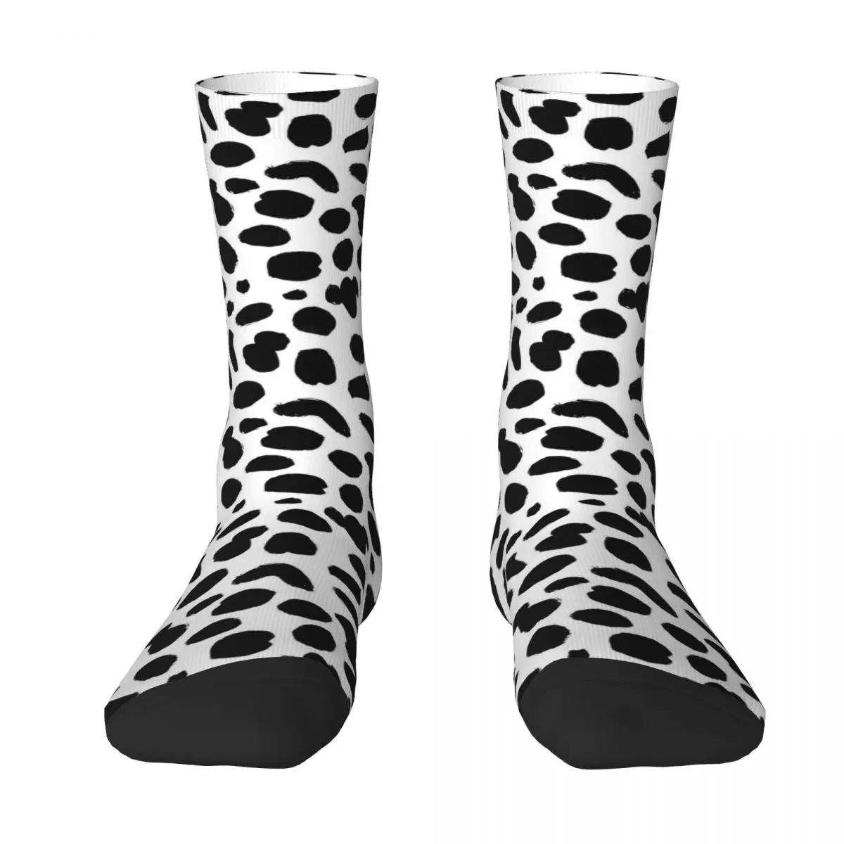 Calze con stampa dalmata macchie nere calze alla moda personalizzate calze antiscivolo primaverili calze Unisex per sport all\'aria aperta di alta