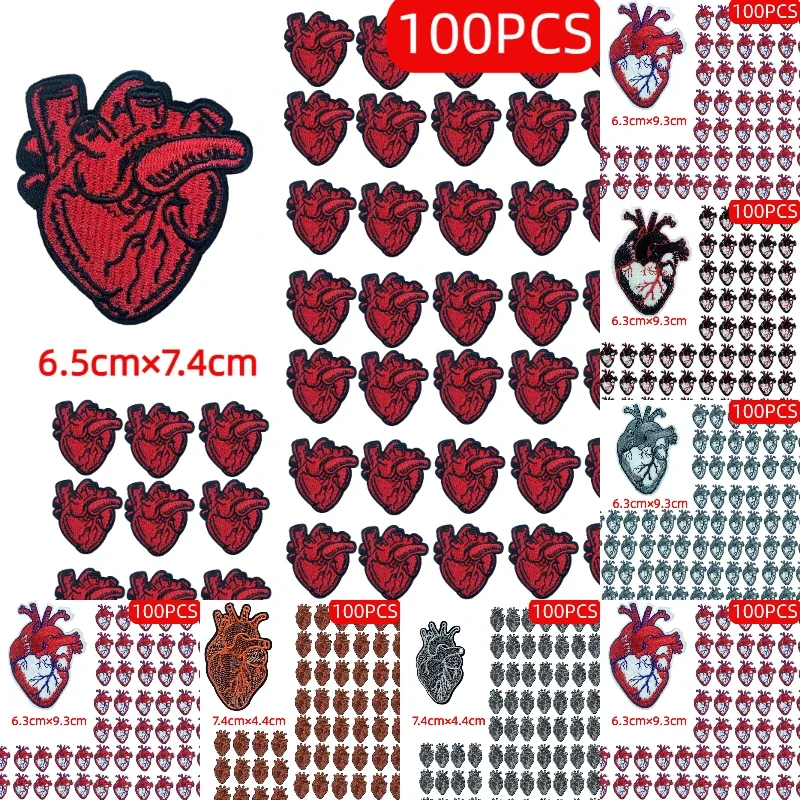 Lots of Heart Cloth Patches 10/50/100PCS Wholesale Patch Iron on Patches for Clothing Color Set of Heart Patch