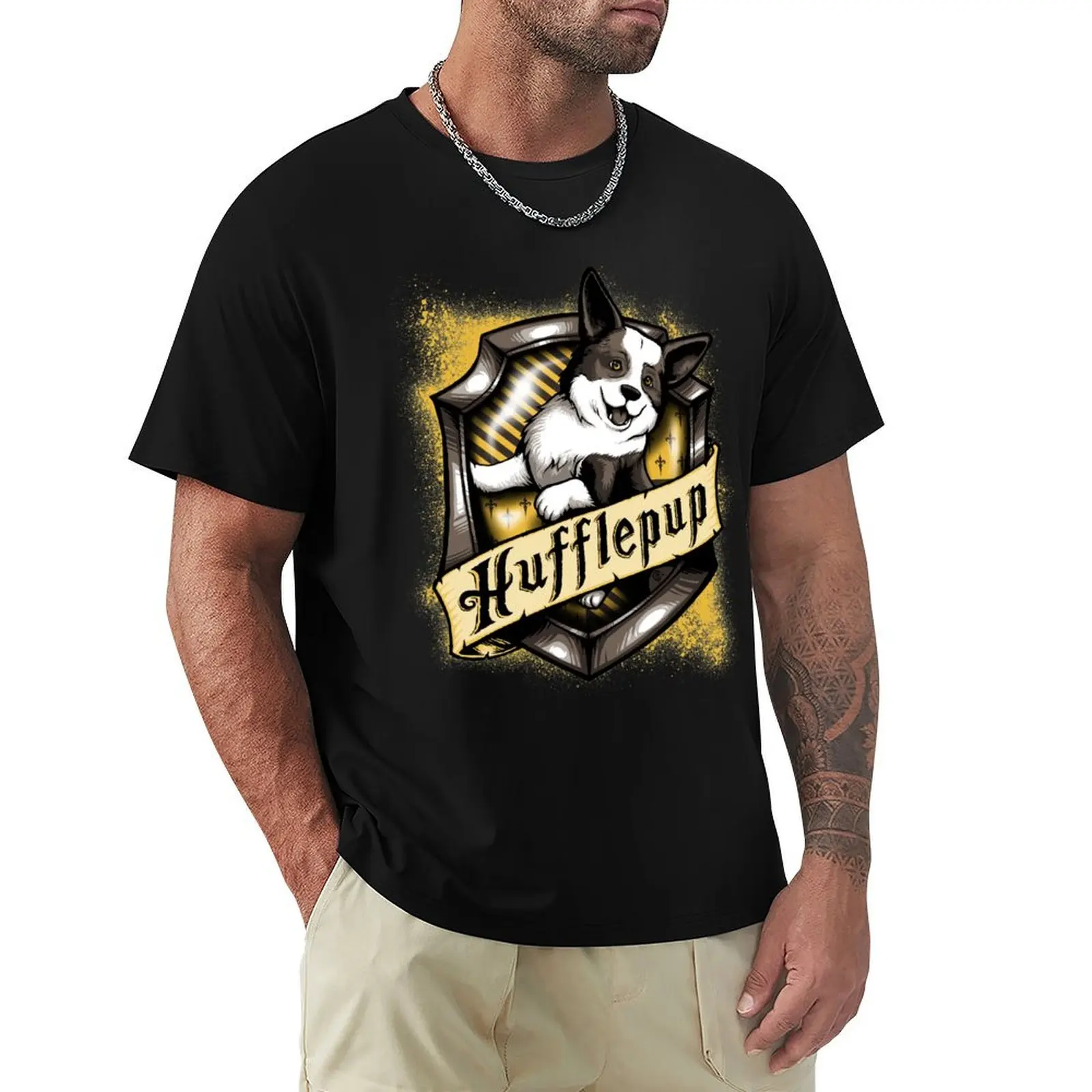 Hairy Pupper Doghouses - Hufflepup T-Shirt t shirts for man cotton soft T-Shirt