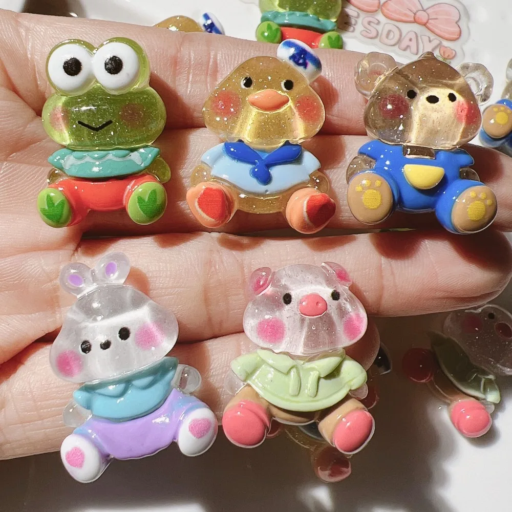 

10 шт., милые мультяшные кавайные лягушки, серия животных, плоская задняя часть, смола, сделай сам, кабошоны для скрапбукинга, украшения, аксессуары
