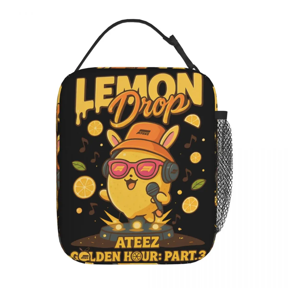 

Ateez Lemon Drop Thermal Insulated Lunch Bags for Picnic Ateez in Your Fantasy Tour 2025 Portable Food Container Bags