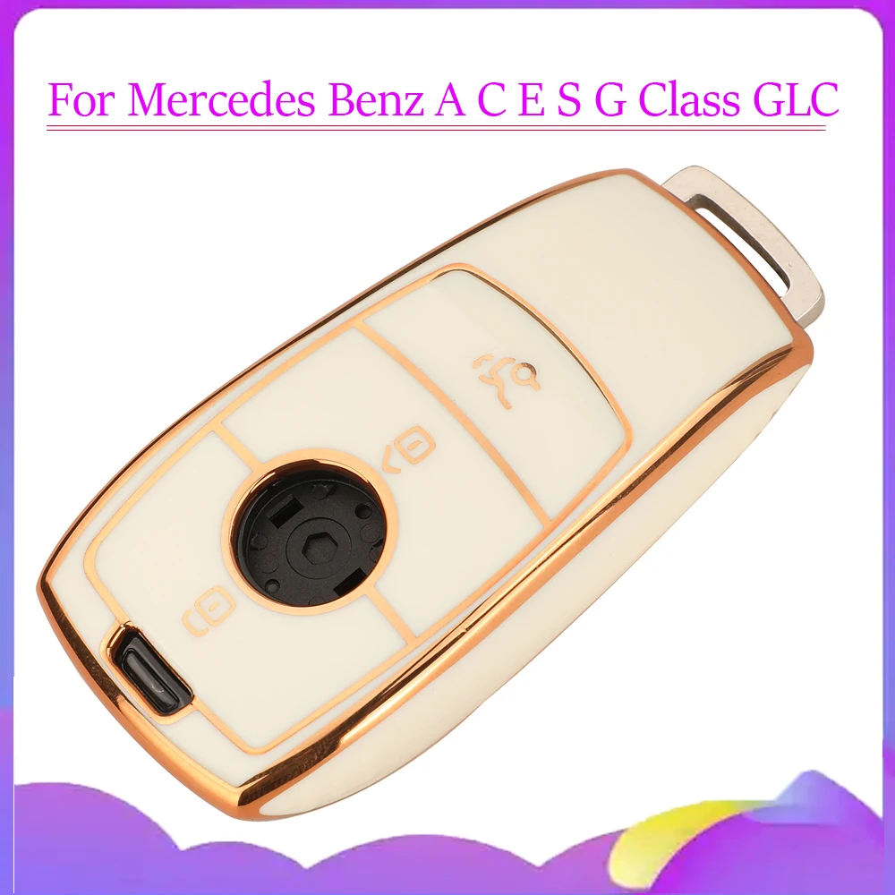 

Jingyuqin New Remote Soft TPU Car Key Case For Mercedes Benz A C E S G Class GLC CLE CLA GLB GLS W177 W205 W213 W222 X167