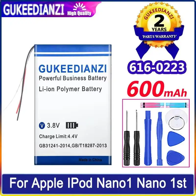 

Battery 616-0223 616-0224 600mAh For Apple iPod Nano1 Nano 1st Generation 1 Generation1 Gen Nano 1 Nano1 A1137 4gb 2gb 1gb
