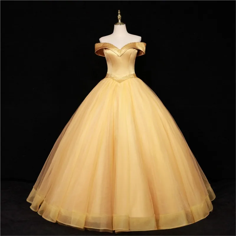 Vestido de adulto hinchado con un solo hombro para examen de arte de canto de rendimiento