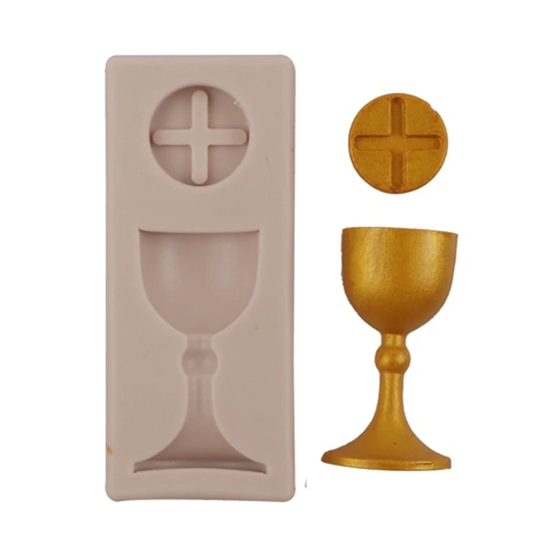 DIY Cake Tool Charlice Cup Baptism Trophy Silicone Mold Mould Romantic Communition Cup Cake Baking Icing Ice K249