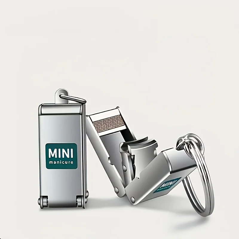 Coupe-ongles mignon avec rangement, en acier inoxydable, compact et portable, coupe-ongles avec lame angulaire, outil de manucure durable