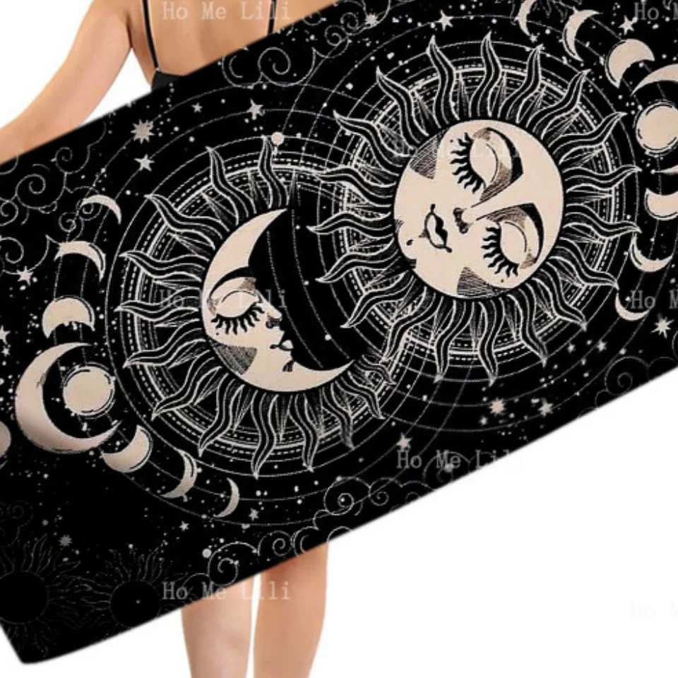 A Beautiful View Of The Sun And Moon Co-existing In A Dark Sky Quick Drying Towel By Ho Me Lili Fit For Yoga