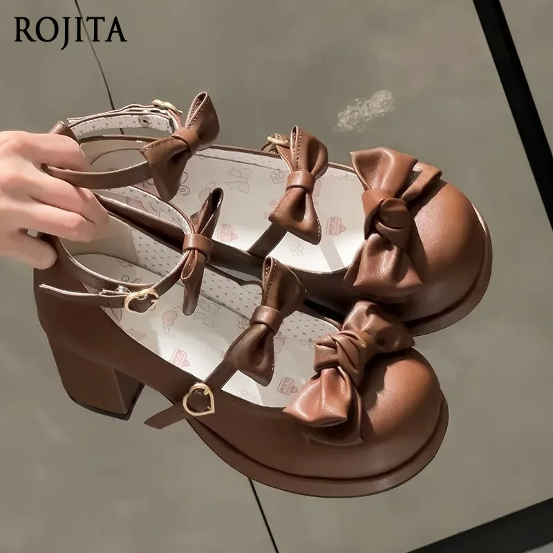 

Sweet Lolita Mary Jane Shoes Lolita Mid-heel Shoes 2026 Spring Summer New Multi-Bow Platform Heels with Ankle Strap Womens Shoes