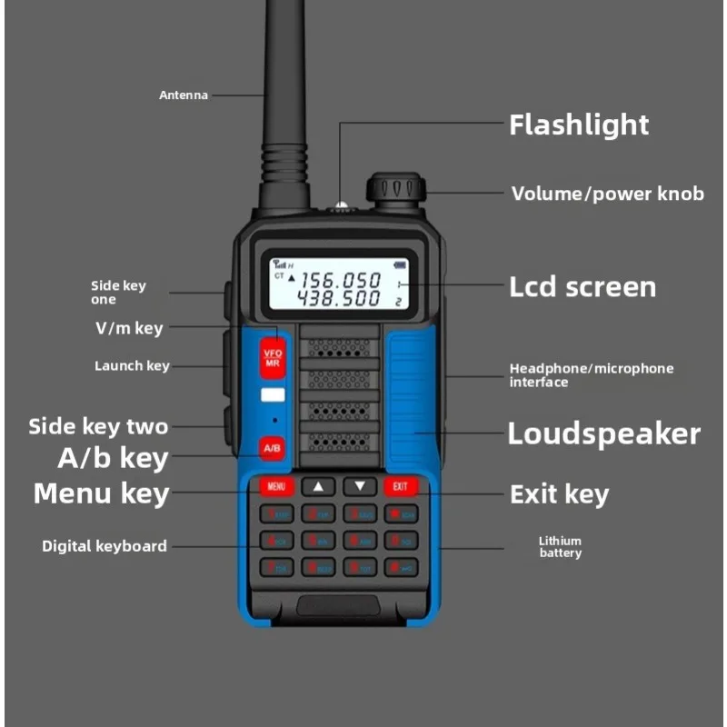UV-10R Dual Band Two Way Radios 50KM Long Range Communication Transceiver Walkie Talkie 10W High Power Mini Walkie Talkie