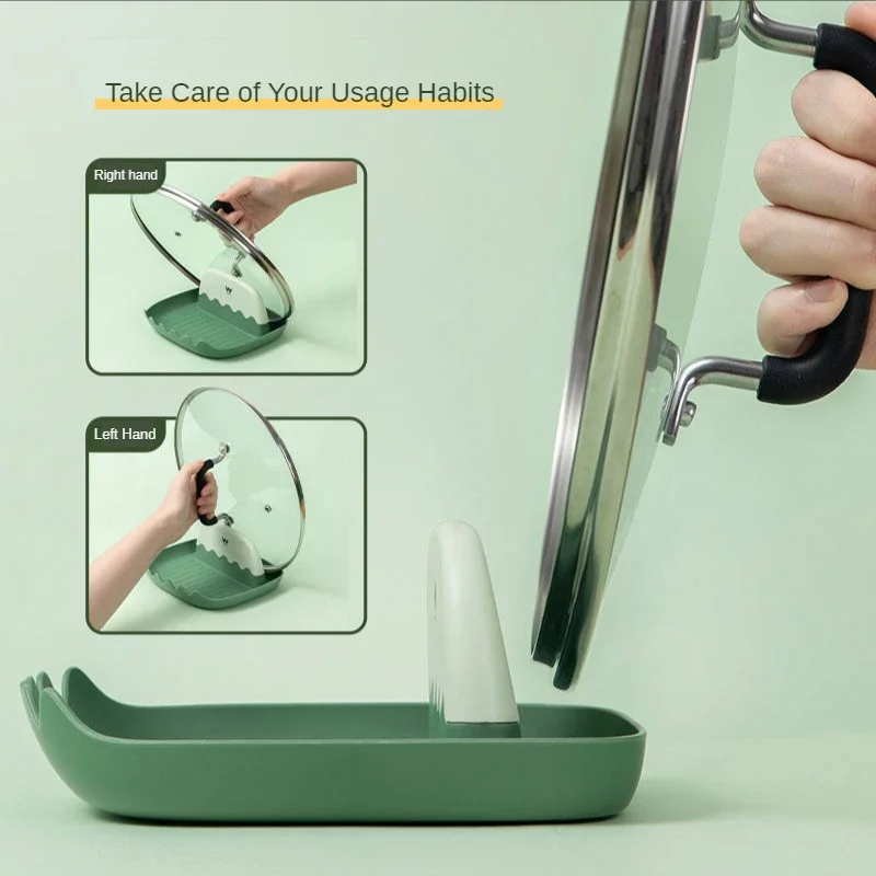 Pan Lid Holder Supports Spoons Pot Cover Rests Spatula Stand For Kitchen Convenience Utensils Tools Accessories Organizer