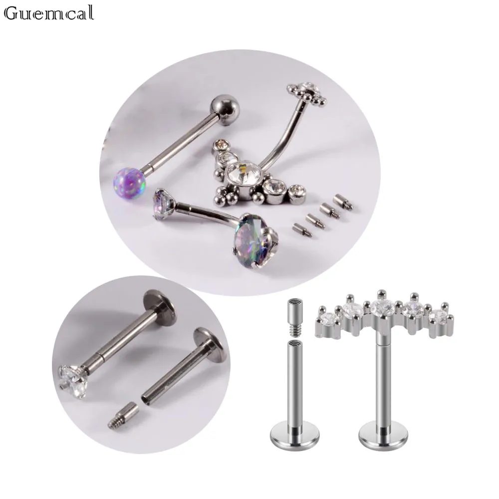 G23 Titanium Extension Rod Inner Tooth Lip Nail Earrings Extension Rod Internal Thread Tongue Nail Accessories14/16g