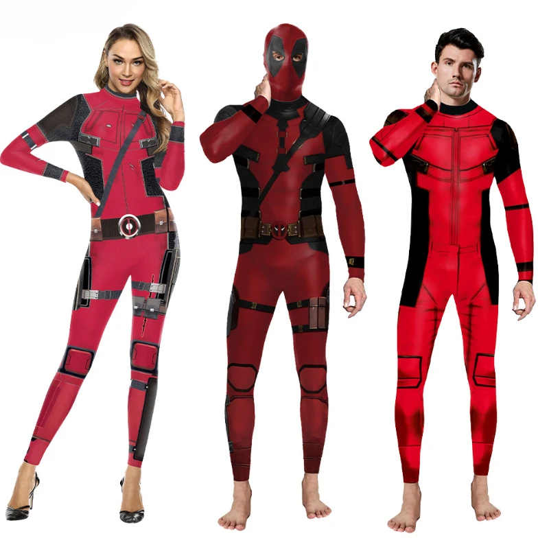 

Adults Superhero Movie Cosplay Winston Wilson Deadpool Costume Accessories Man Women Halloween Roleplay Suit Disguise Bodysuit