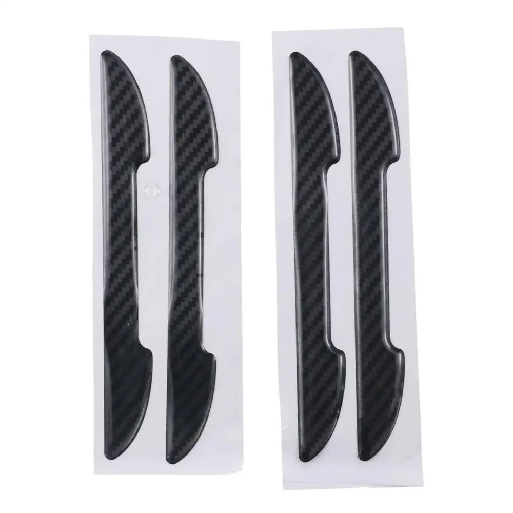 4pcs Black Car Door Edge Guards 14.5*1.8cm Carbon Fiber Anti Door Slam Protective Sticker Film Car Door Anti-collision Strip