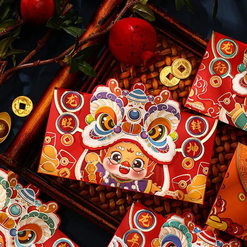 4PCS Chinese New Year Red Envelopes dragon Year red pocket 2024 Chinese Spring Festival Lucky hong bao kids birthdya Gift
