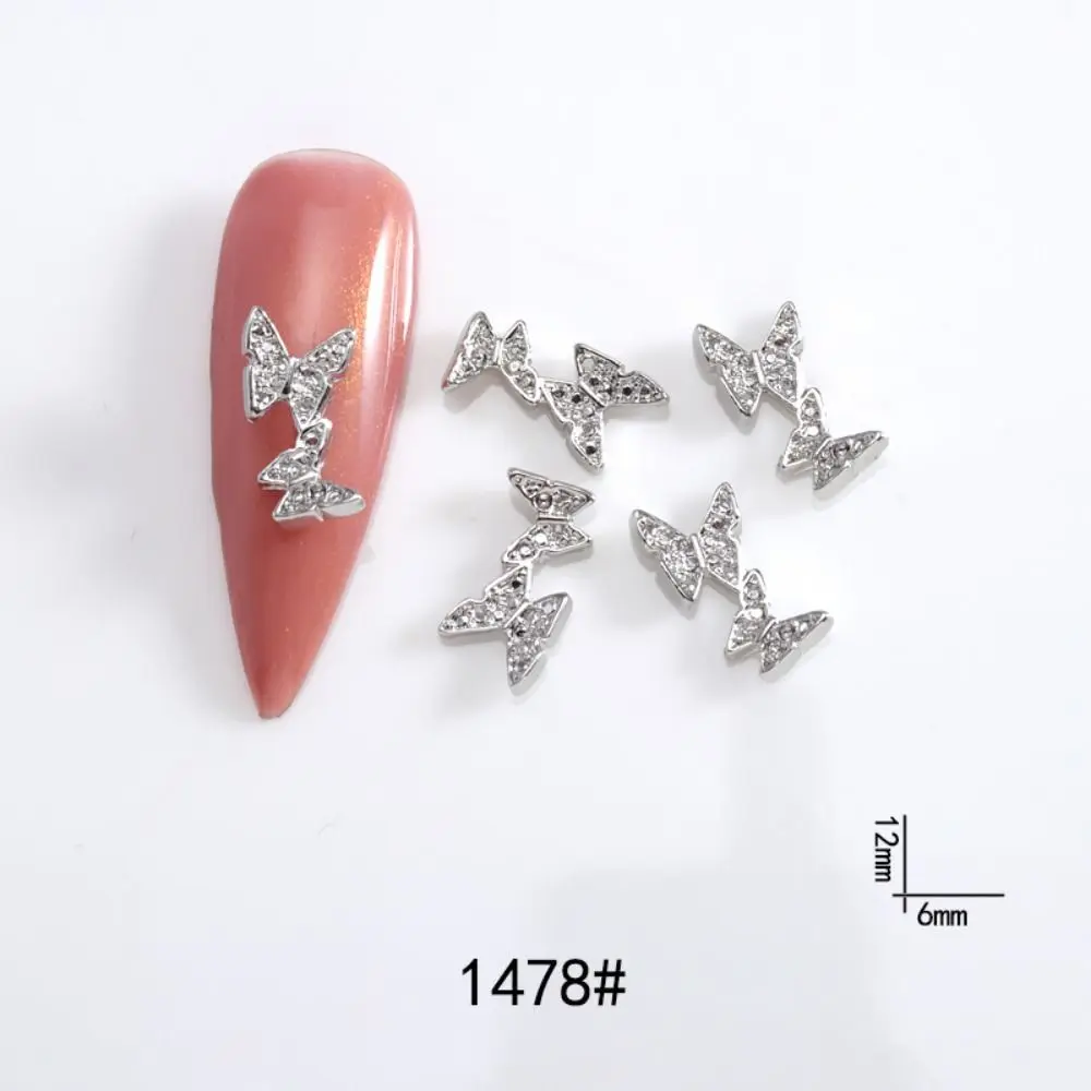 Design de arco de diamante para decoração de unhas, feito de polímero, tridimensional, brilhante, fácil de usar, 10pcs