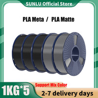 SUNLU 5KG PLA Meta/ PLA Matte Filaments 5Rolls 3D Filament 1KG/roll 1.75mm 100% Filament Lines Up Neatly For 3D Printing