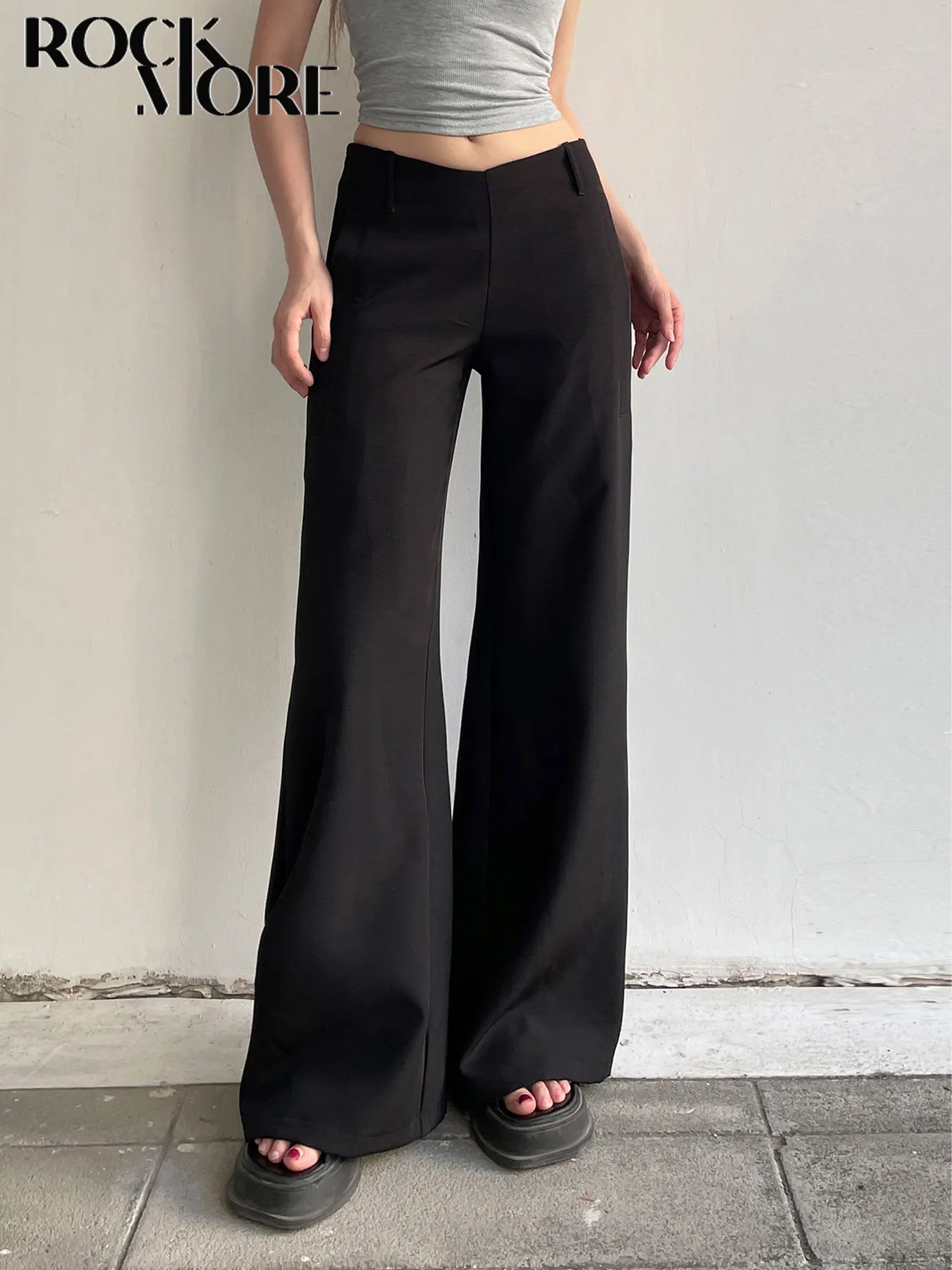 

Rockmore V-waist Head Wide-leg Pants New Irregular Design Y2K Streetwear Loose Trousers Fashion Women Casual Pantalones Clothes