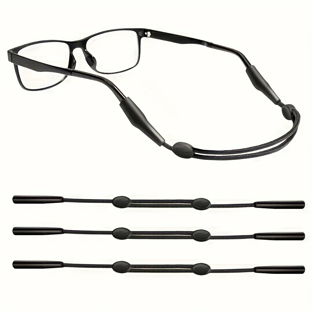 3pcs Universal Adjustable Eyewear Glasses Straps Silicone Anti-Slip Eyewear Retainers Unisex Strap Safety Glasses Holder