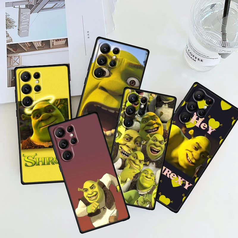 Movie Anime Shreks Art For Samsung Galaxy S24 S23 S22 S21 S20 FE S10 S9 S10E S8 Plus Ultra Lite 5G TPU Black Phone Case