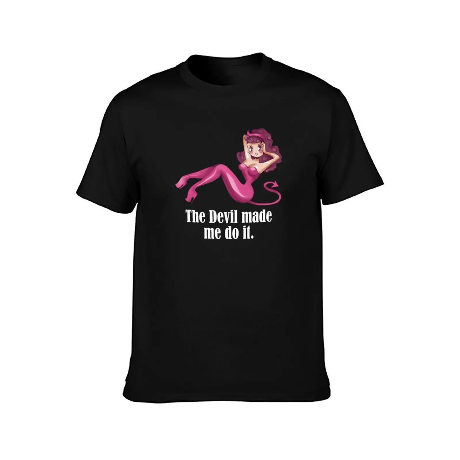 the devil made me do it T-Shirt t shirts for man cotton funny T-Shirt