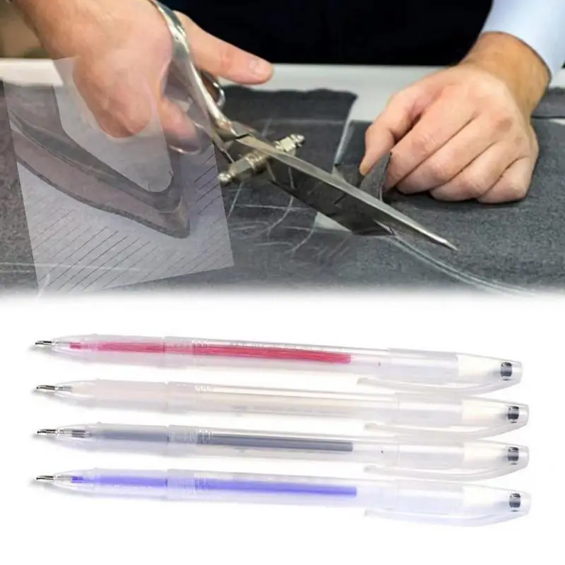 10 pz/set pennarello in tessuto a scomparsa ad alta temperatura penne di ricarica cancellabili per strumento di cucito con marchio in pelle PU in tessuto Patchwork