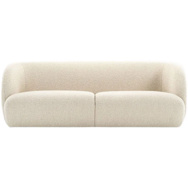 

Nordic postmodern simple small apartment living room designer model room sitting area reception three-person lamb wool sofa