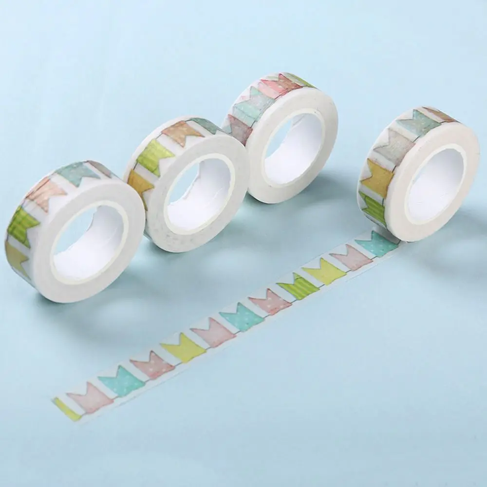 

Kawaii Colour Flag Washi Tape DIY Decoration 1.5cm*10m Masking Tape Planner Stationery Adhesive Tape