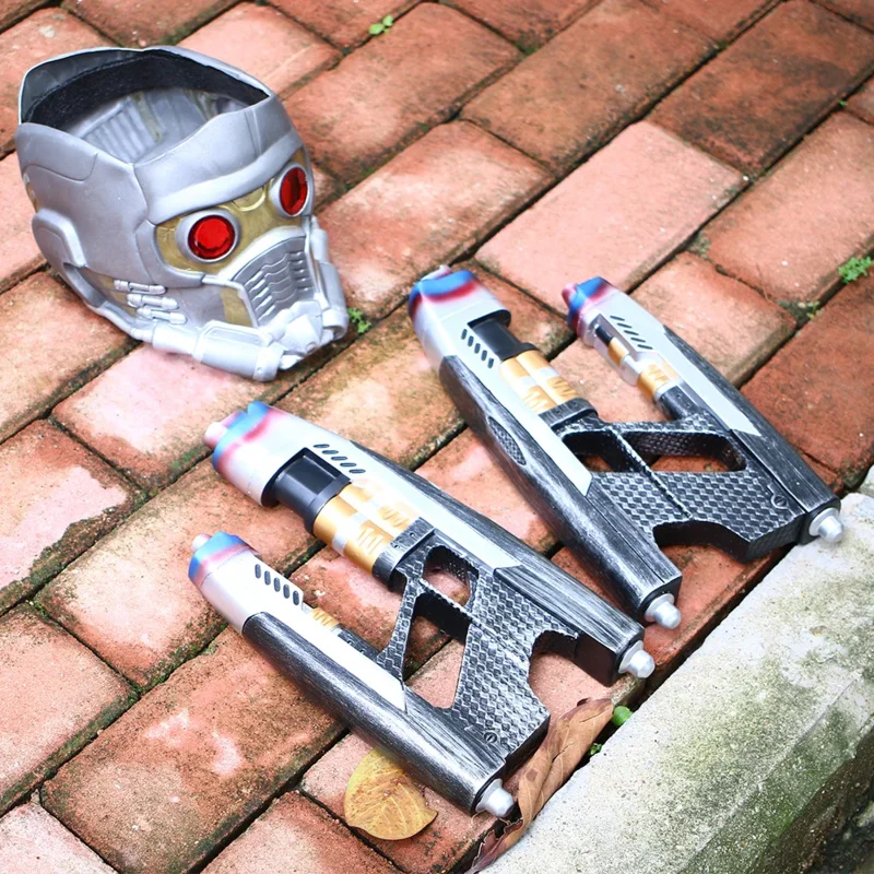 Un paio di pistole Cosplay Star Lord Gun Peter Quill arma resina puntelli fatti A mano adulto Halloween Party Prop