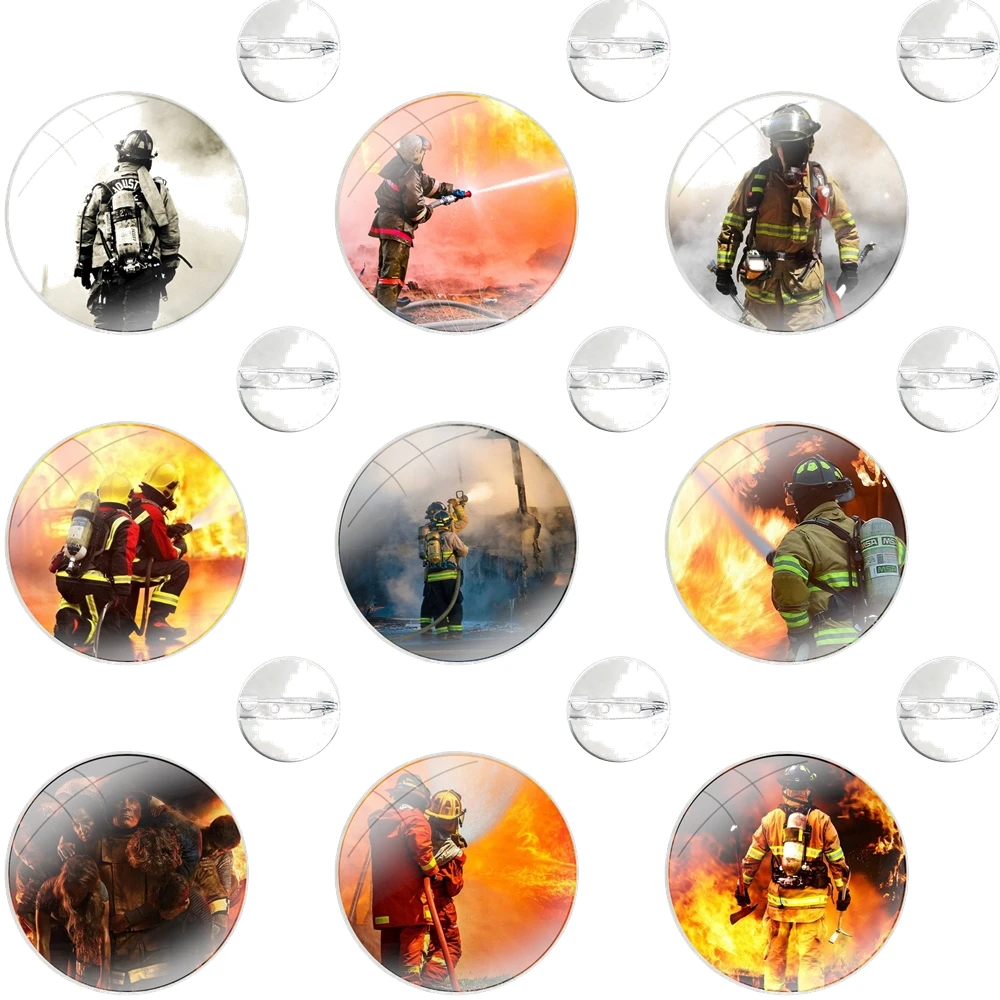 Firefighter Heroes Fireman Badge Brooch Pin Accessories For Clothes Backpack Decoration gift