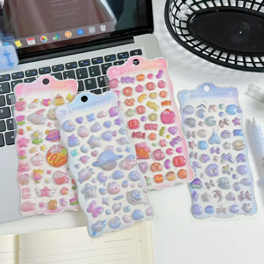 

Cartoon 3D Relief Fun Stickers (4 Pieces) - Cute Waterproof Decorative Stickers for Kids' DIY & Decoration AnimeWorlds Store