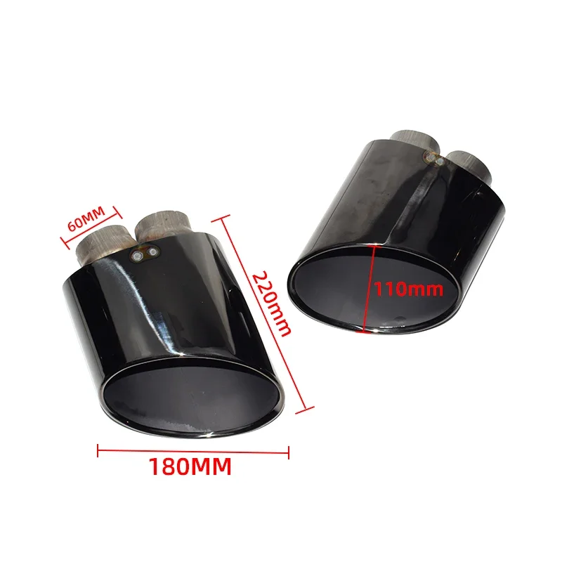 For Audi S3 S4 S5 S6 S7 Exhaust Pipe Upgrade RS3 RS4 RS5 RS6 RS7 Stainless Steel Black Muffler Nozzle Tip Tailpipe