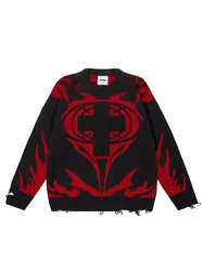 Men's Sweater Y2k Gothic Long Sleeve Tops Winter Pullover Knitwear Oversized  Korean Graphic StreetwearJumper  Vintage  Clothing