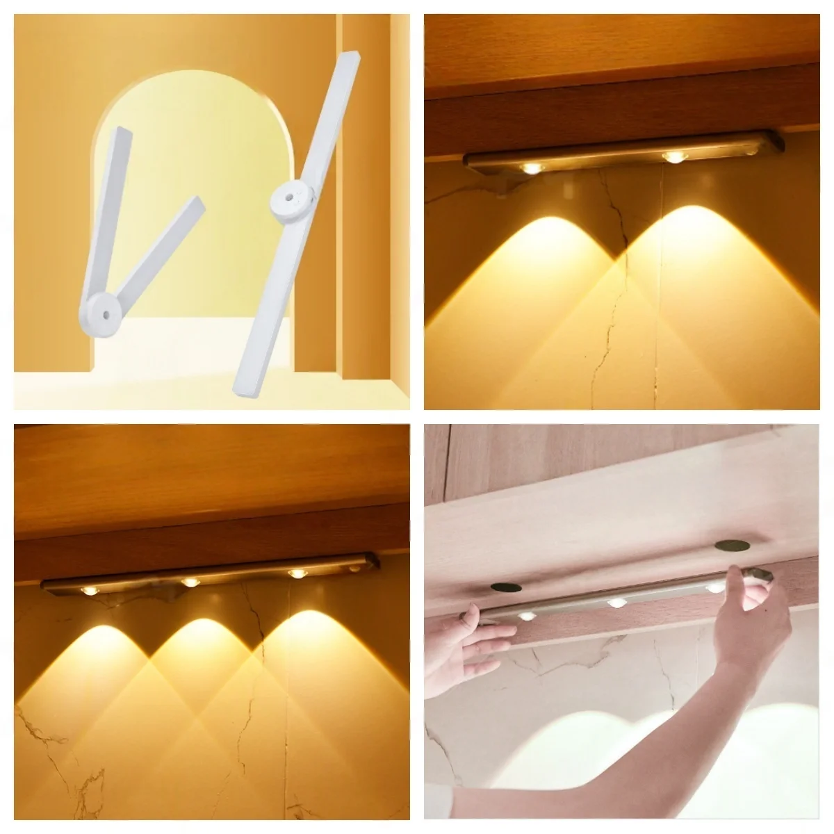 

Deamak Rechargeable Human Body Sensor Light Touch Hand Scanner with Wireless Wardrobe and Cabinet Light closet