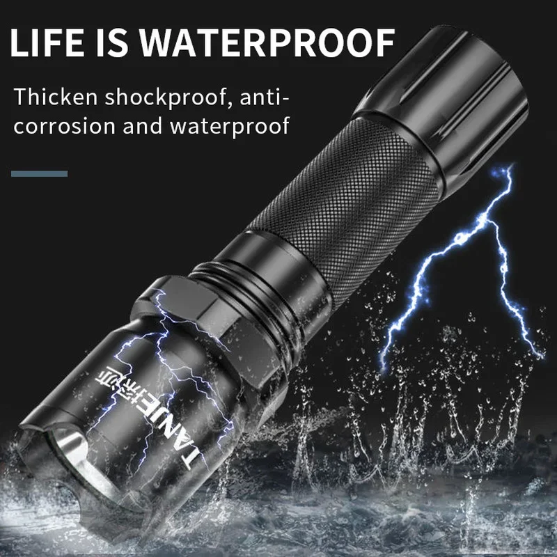 Strong Light Flash Light Multi-function Bright LED Flashlight USB Rechargeable Zoom/Fixed Focus Outdoor Camping Flashlight