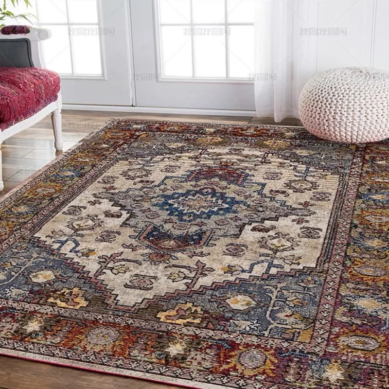 VIKAMA Noordse Marokkaanse Kristallen Velvet Tapijt Slaapkamer Woonkamer Vuilbestendig Tapijt Boheemse Nationale Stijl Huisdecoratie