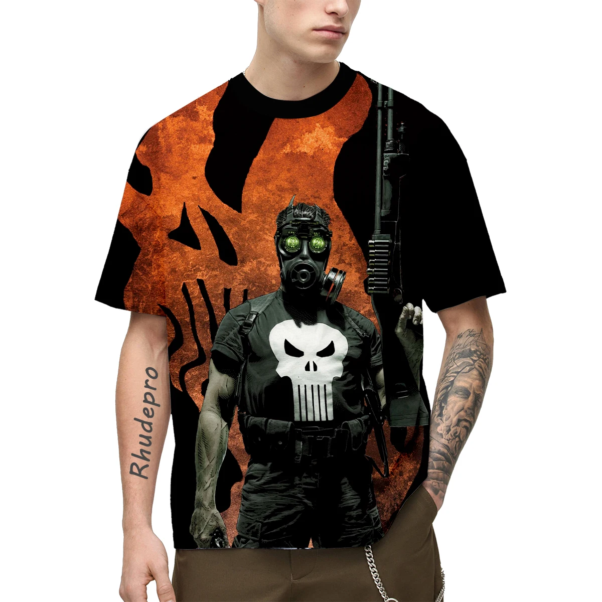 Miniso-Camiseta de manga corta para hombre, camisa con estampado 3D de Iron Man Venom, informal, transpirable, divertida, de verano, nueva