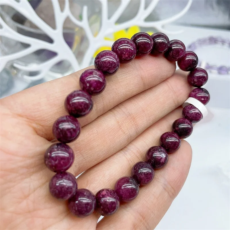 Natural Ruby Bracelet Handmade Women Healing Gemstone Crystal Strand Bangles Lovers Girlfriend Jewelry Gift 1PCS 9MM