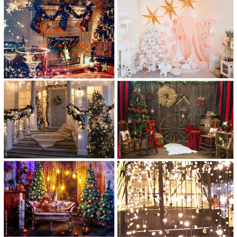 

SHUOZHIKE Christmas Photography Background Christmas Tree Light Backdrops For Photo Studio Props SDJ-04