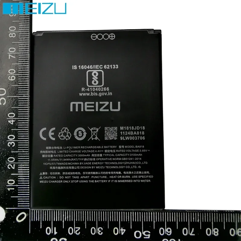 Remplacement de batterie de téléphone portable, 2024 d\'origine, haute qualité, 100% mAh, BA818, batterie pour Meizu C9 pro, 24.com BatBR, 3000