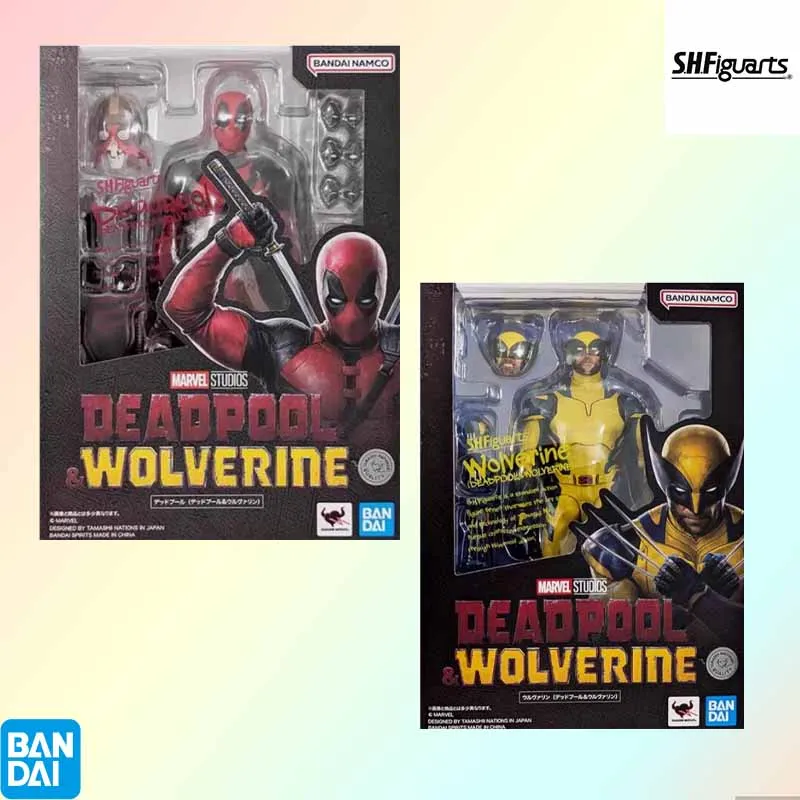 

IN STOCK Bandai Original SHF Anime Figure DEADPOOL WOLVERINE Action Figure Toys For Boys /Girls /Kids /Christmas Gift