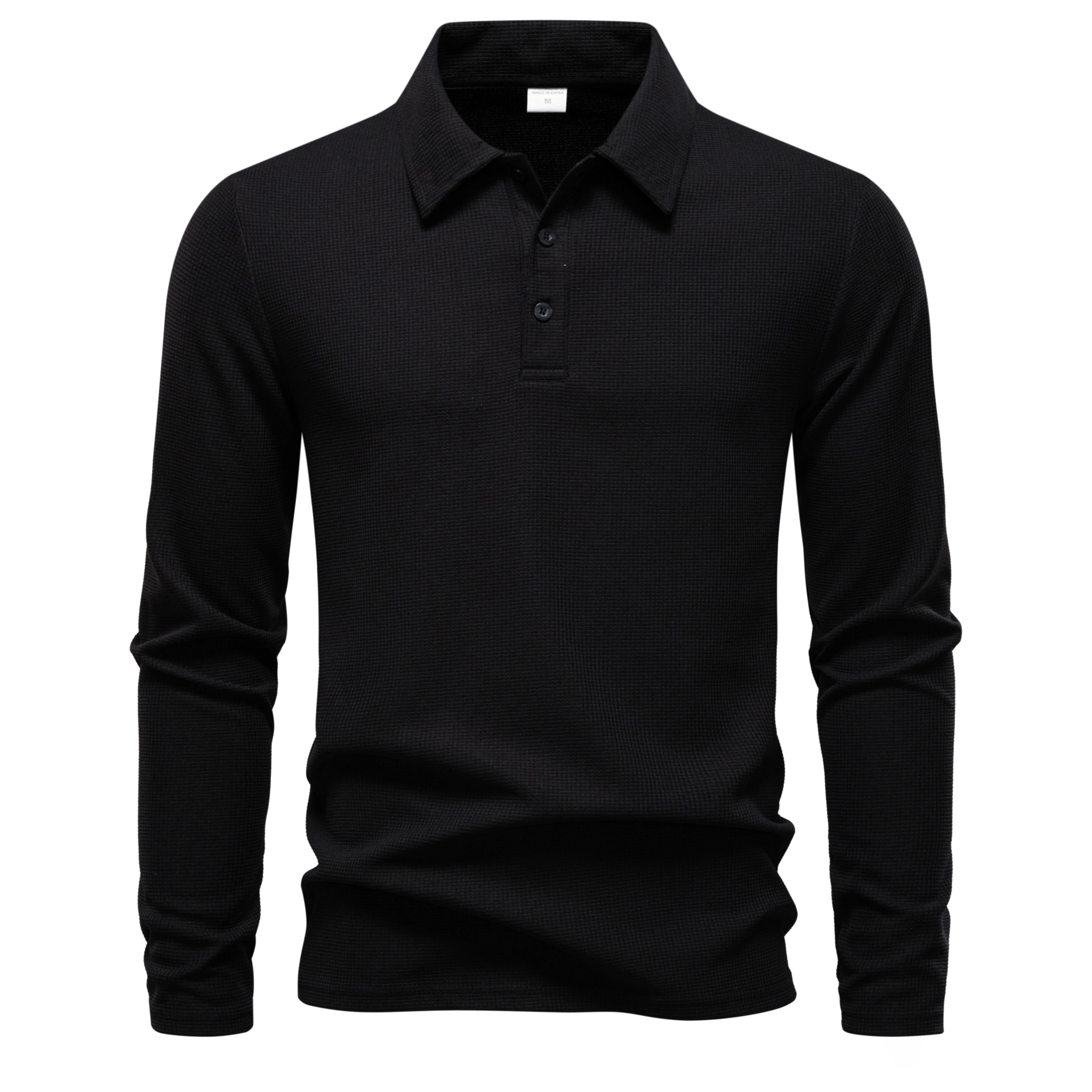 2026 Hot البيع الرجال الصيف عادية تنفس مريحة قميص بولو الرجال بلون عالية الجودة طويلة الأكمام تي شيرت #6